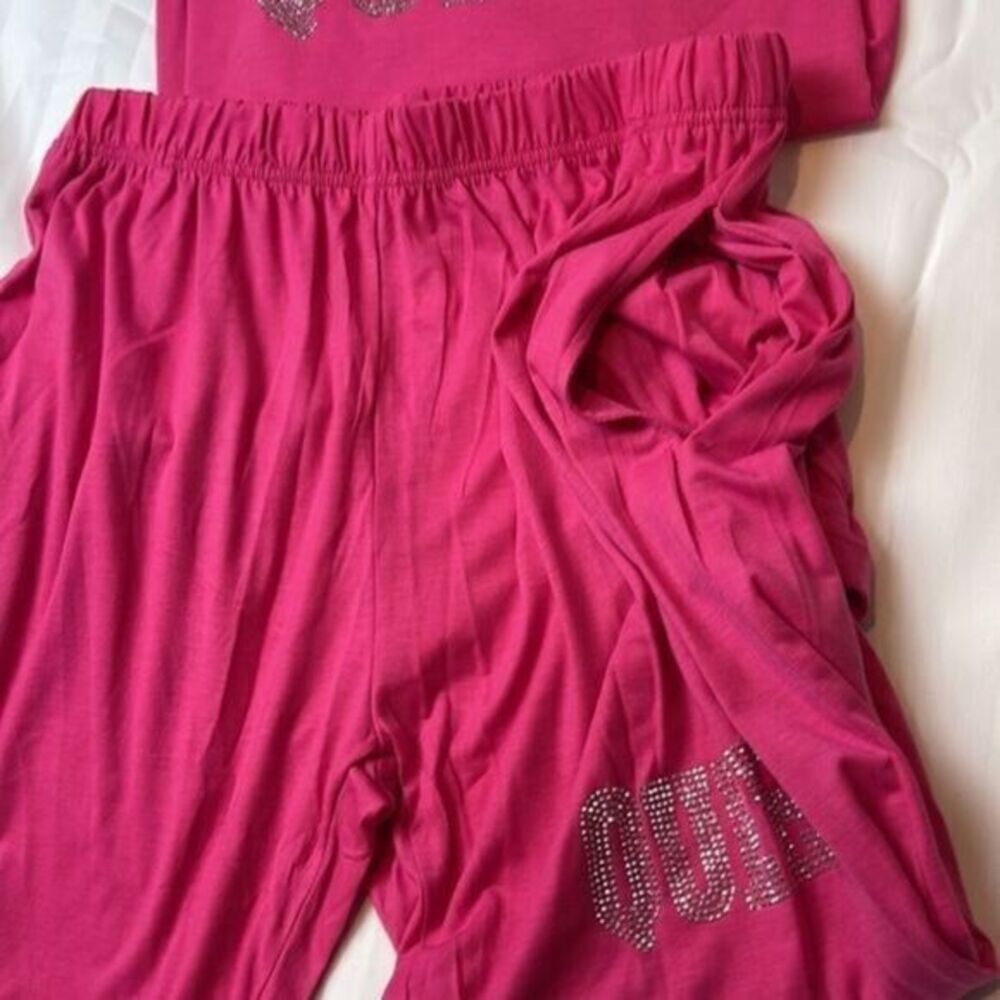 QUEEN Rhinestone Letter Pattern lounge Set Size 2XL‎ - Picture 9 of 13